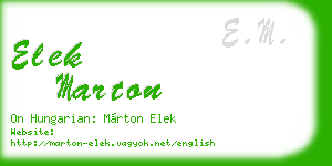 elek marton business card